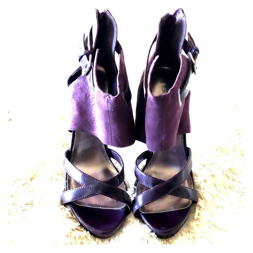 Purple Wide Ankle Strap Heel